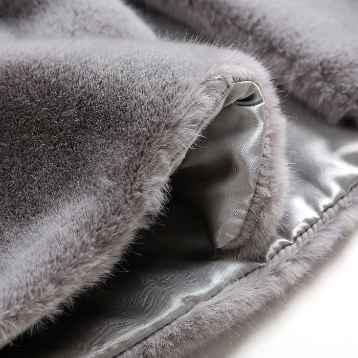 Silver grey faux fur shrug hotsell