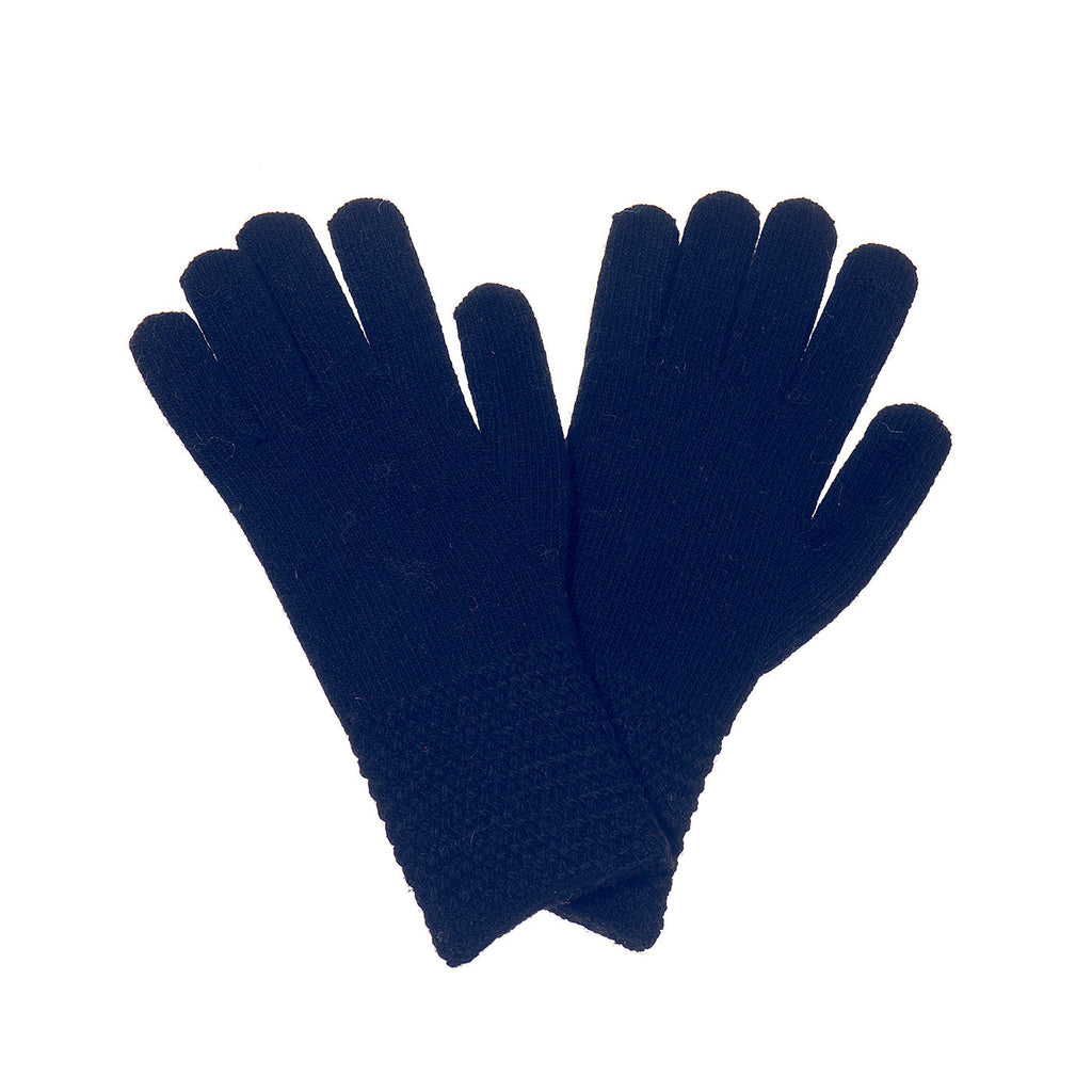Navy Knit Gloves