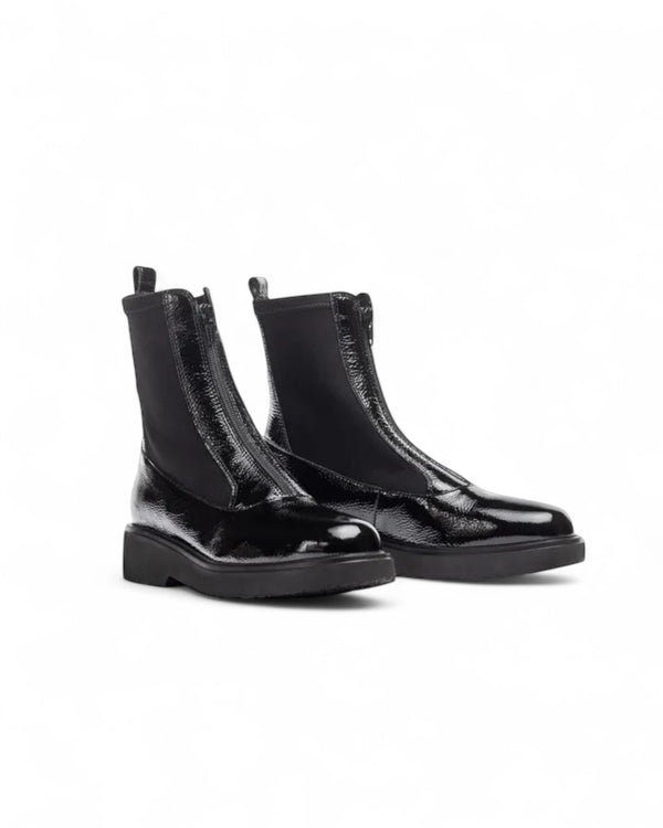 Unisa Foggia Black Leather Patent Boots