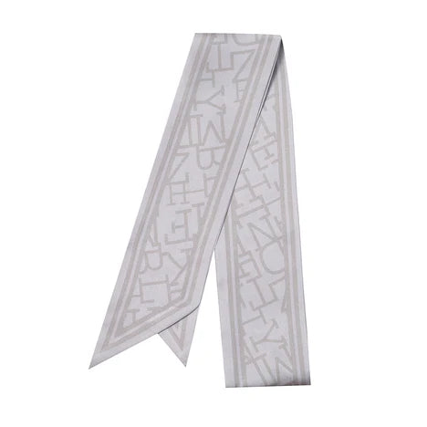 Taupe Print Silk Neck Scarf