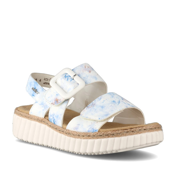 Rieker Blue & White Leather Sandal V69260-90