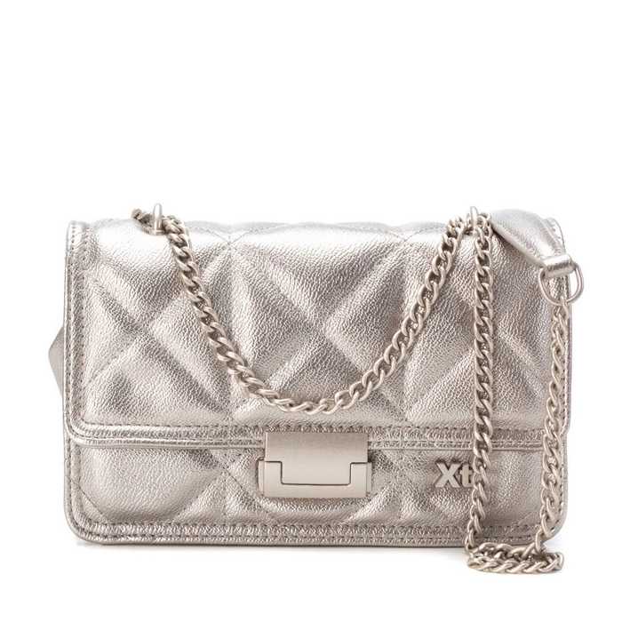Silver Quilted Chain Handle XTI Handbag