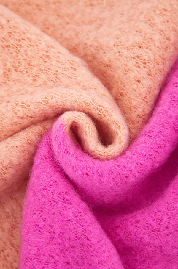 Aster Red, Pink & Navy Colour block Heavyweight Scarf