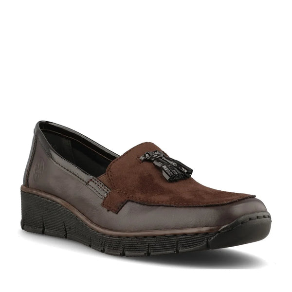 Rieker 53771-25 Brown Suede & Leather Loafer