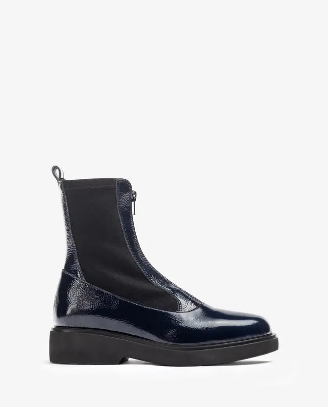 Unisa Foggia Navy Leather Patent Boots