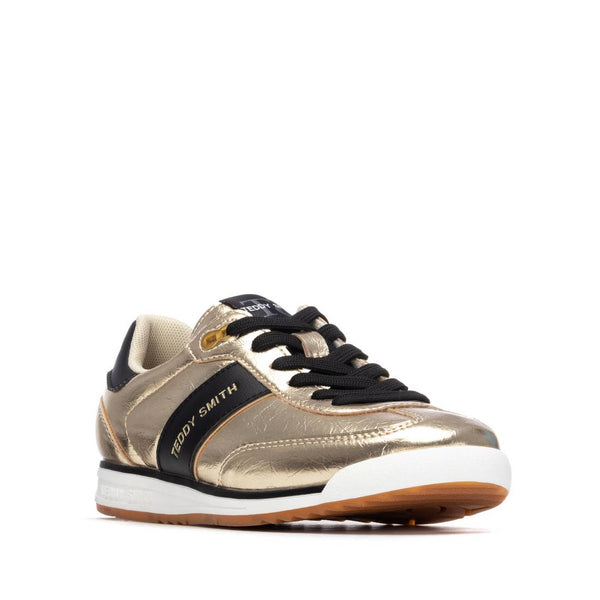 Teddy Smith Gold & Black Gum Sole Trainers 120653