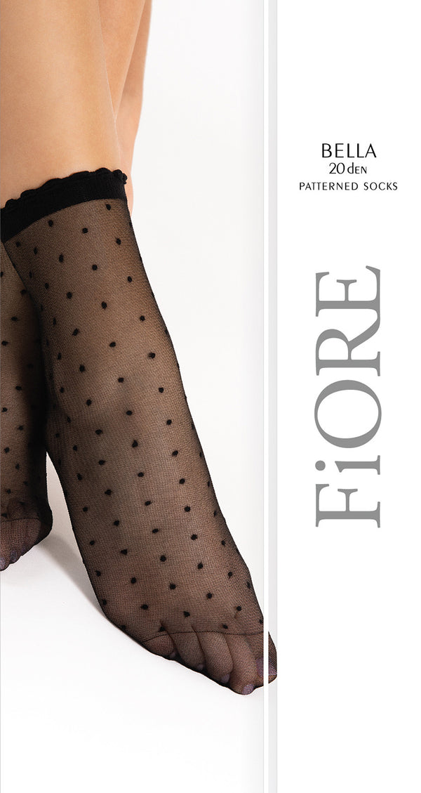 Bella Black 20 Den Polka Dot Socks