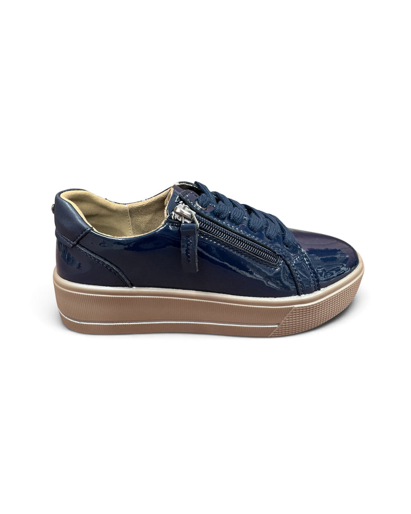 Patrizio Como Ravenna Navy Patent Trainers