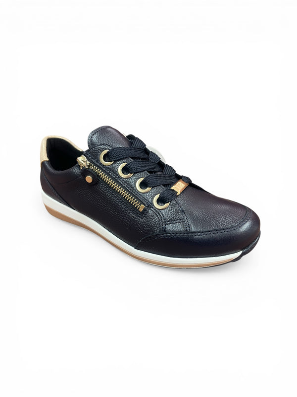Ara Osaka Highsoft Navy Leather Trainers