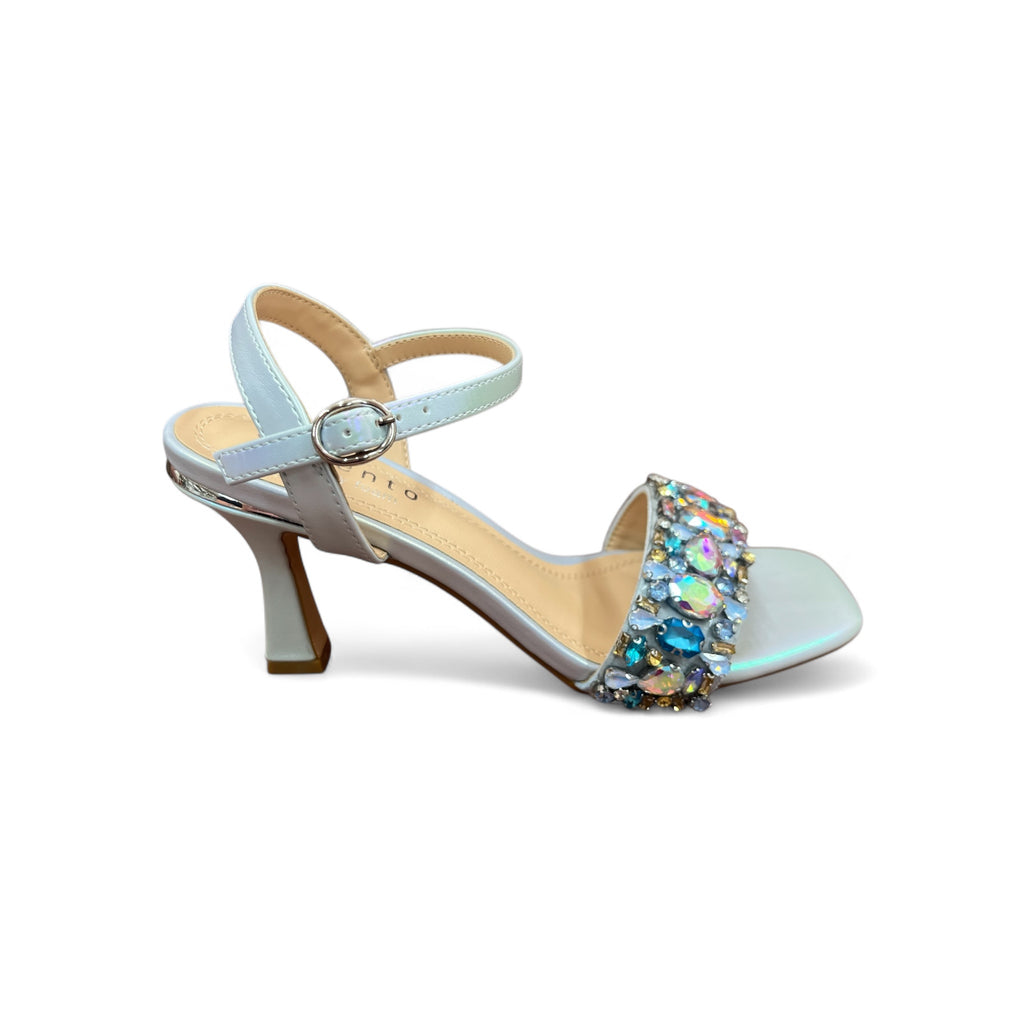 Sorento Glin Sky Blue Gem Heeled Sandals
