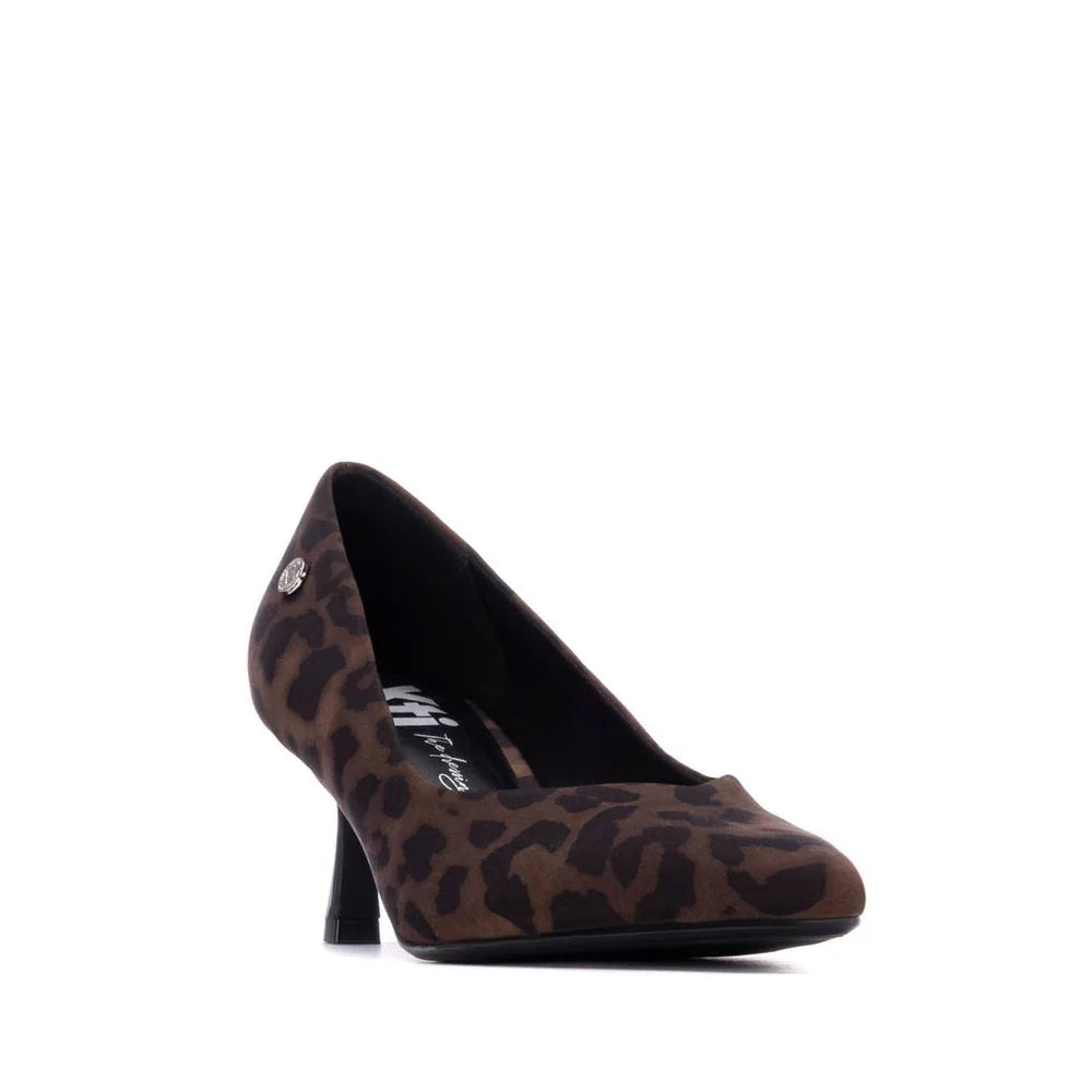 XTI Leopard Point Mid Heel Shoes