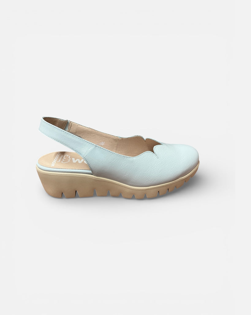 Wonders Light Blue Slingback Loafers C-33260