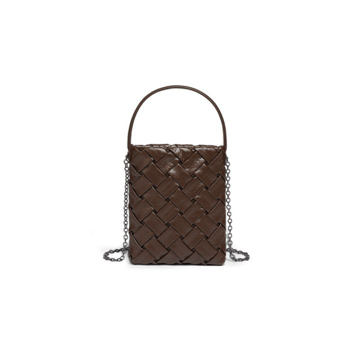 Brown Bohemian Woven Crossbody Bag