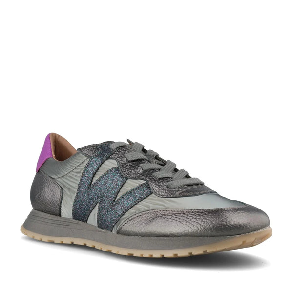 Wonders A-4810 Grey/Pewter Trainers with Purple