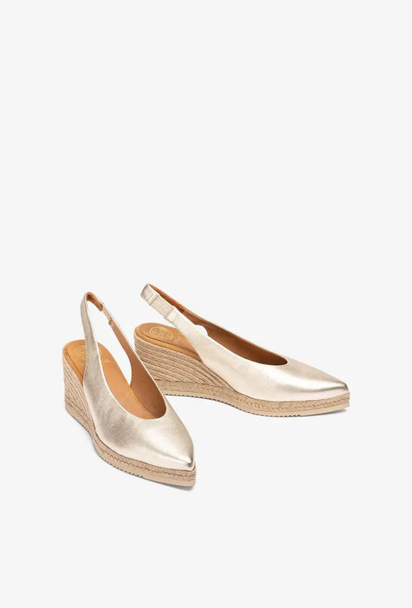 Unisa Decia Gold Pointed Toe Espadrille