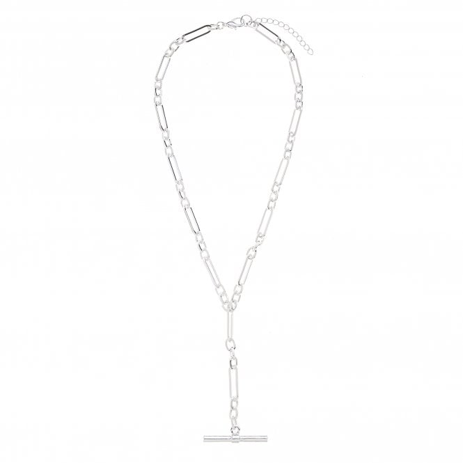 Silver T Bar Drop Necklace
