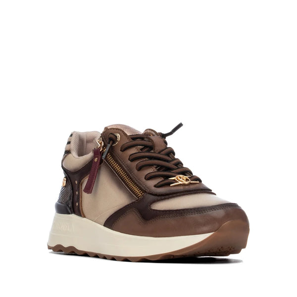 Carmela 164221 Brown & Beige Leather Trainers