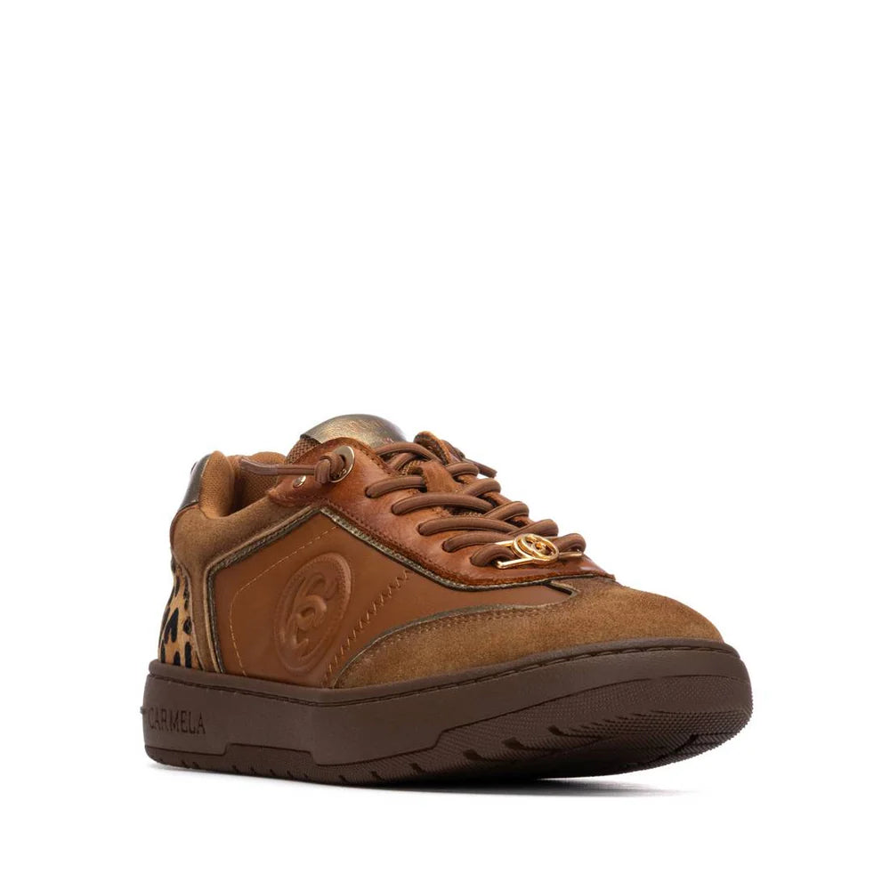 Carmela Camel Leather Trainers