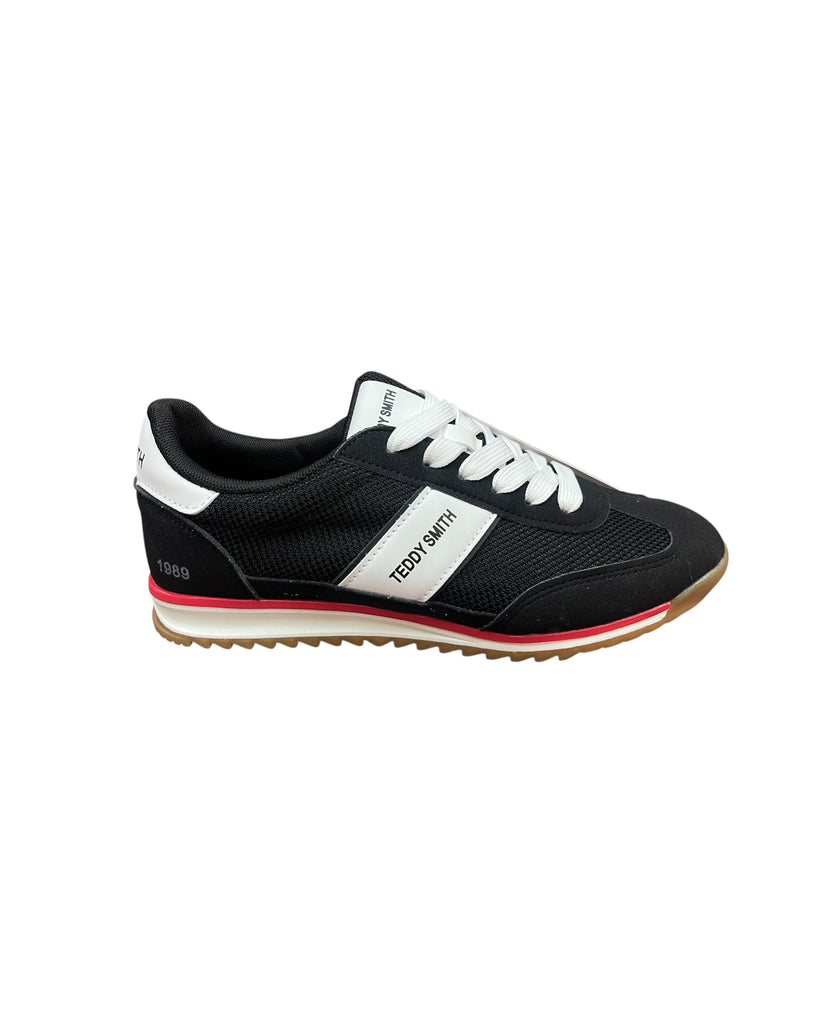 Teddy Smith Black & White Gum Sole Trainers 120549