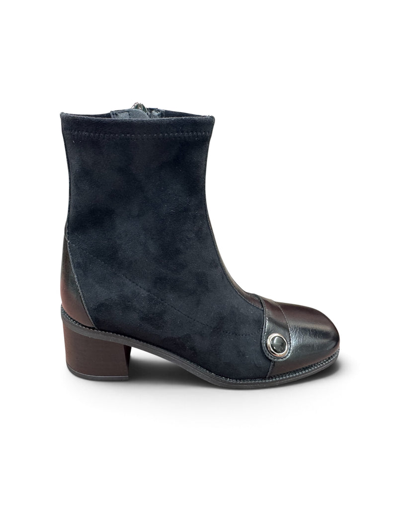 Patrizio Como Serri Black Block Heel Ankle Boots