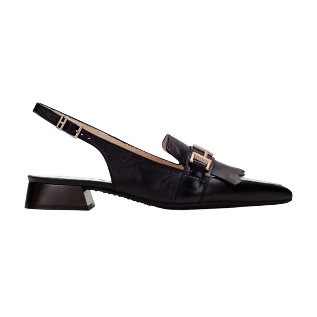 Hispanitas CHV253817 Dali Black & White Pointed Slingback Loafers