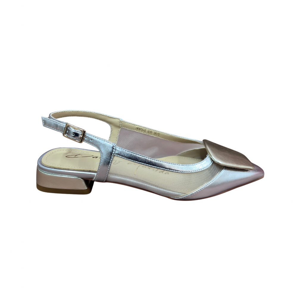 Dancing Matilda Trapeze 035 Plata Oro Pointed Slingback Shoe
