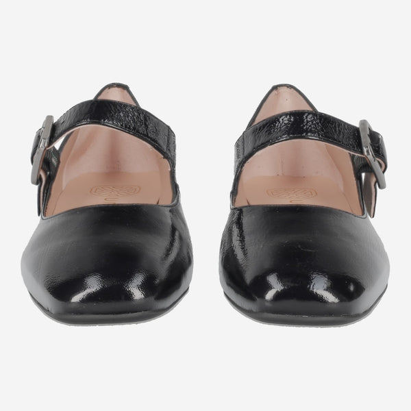 Unisa Culver Black Patent Mary-Jane Shoes
