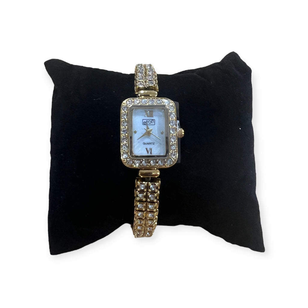 Gold Crystal Strap Square Face Strap