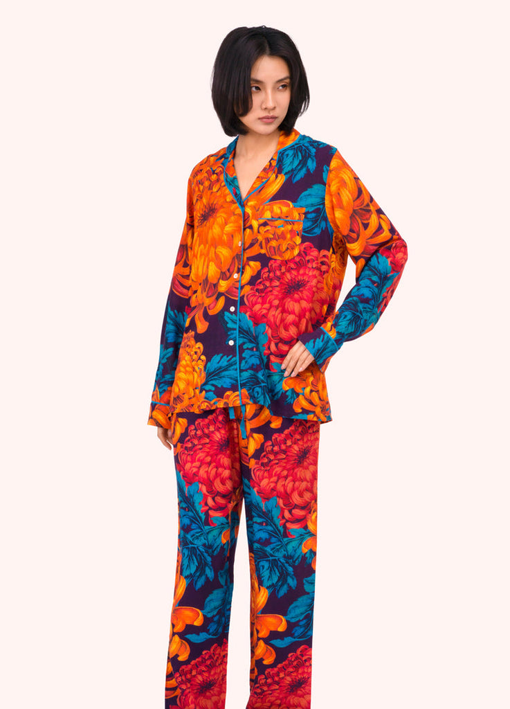 Powder Chrysanthemums Long Pyjamas