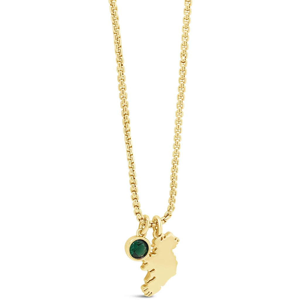 Séala Gold Ireland & Emerald Stone Pendant Necklace