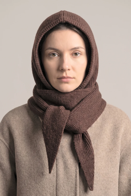 Brown Hooded Scarf