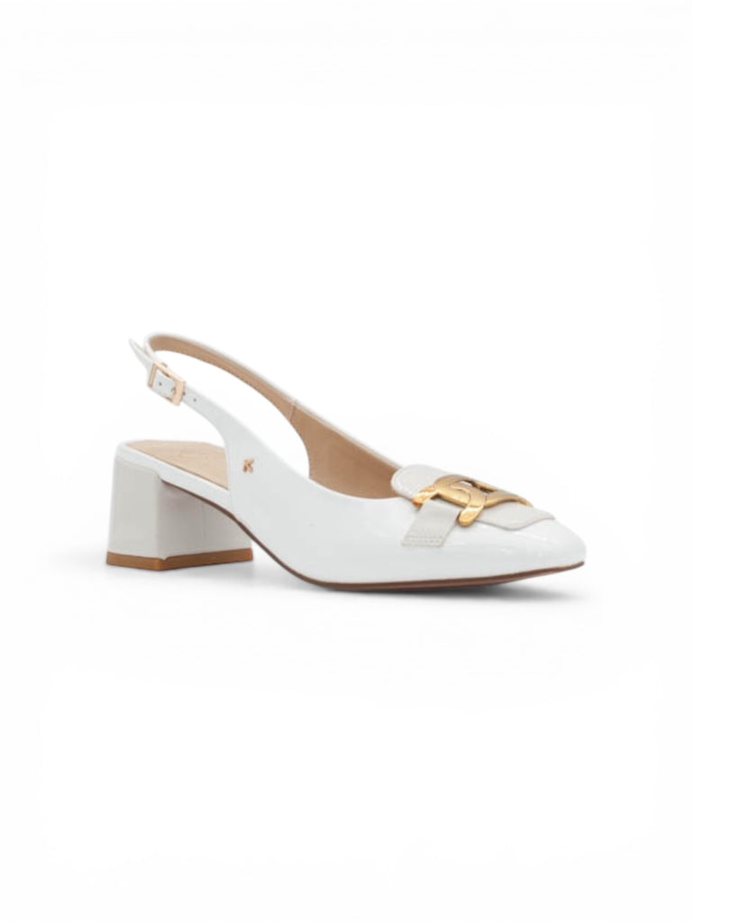 Kate Appleby Bickley Cotton Low Block Heel Slingback