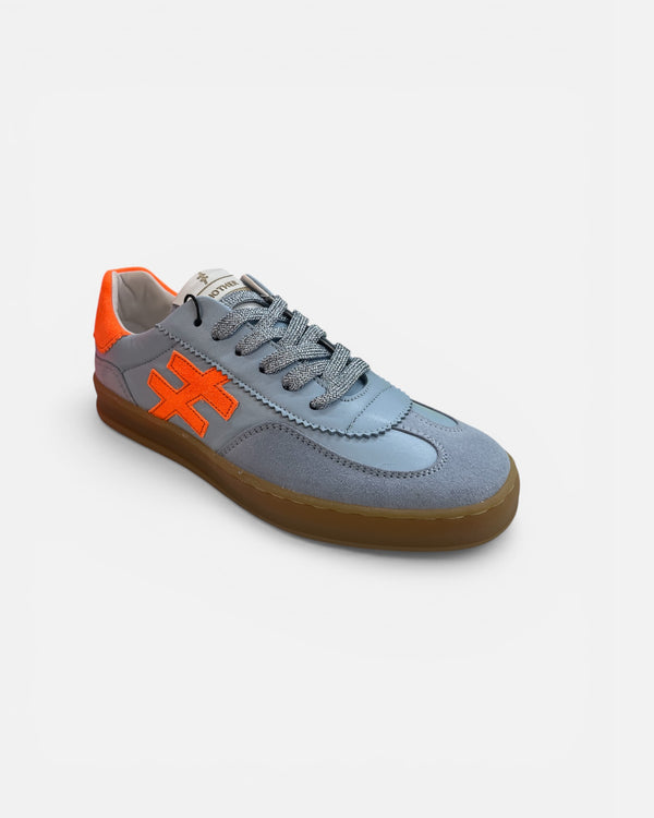 Another Trend Sky Blue & Orange Gum Sole Trainers