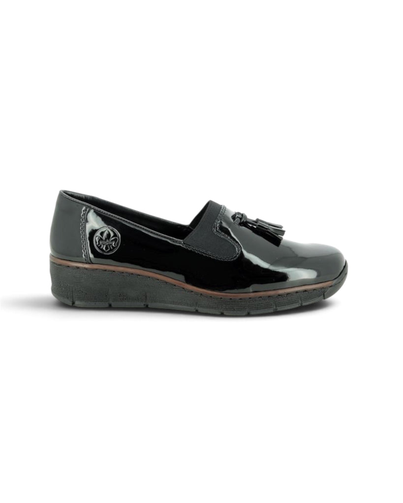 Rieker 53751-00 Black Patent Loafer