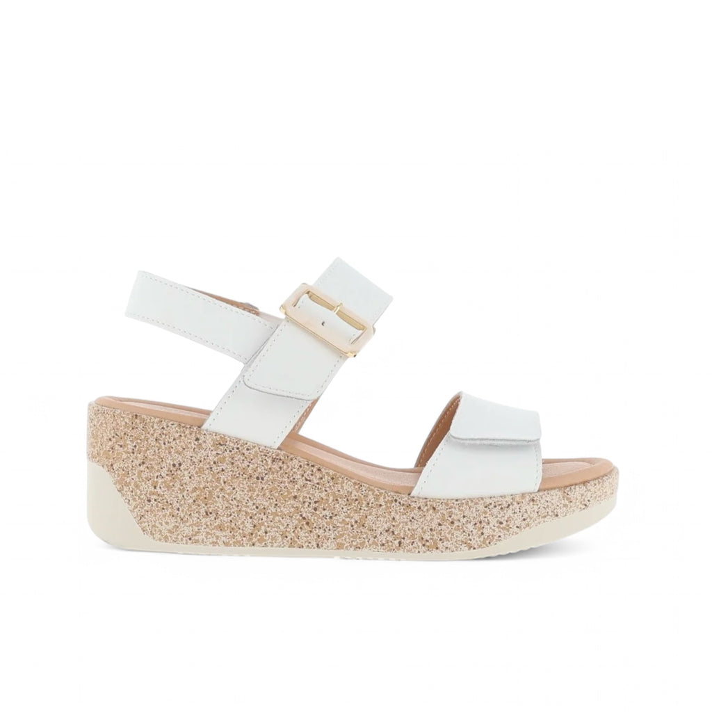 Patrizio Como Rapallo White Wedge Sandals