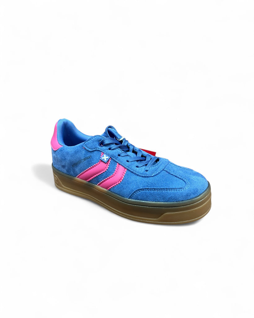XTI Blue Platform Gum Sole Trainers