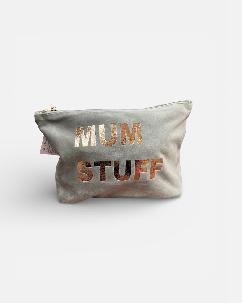 MBOS Mum Stuff Grey Velour