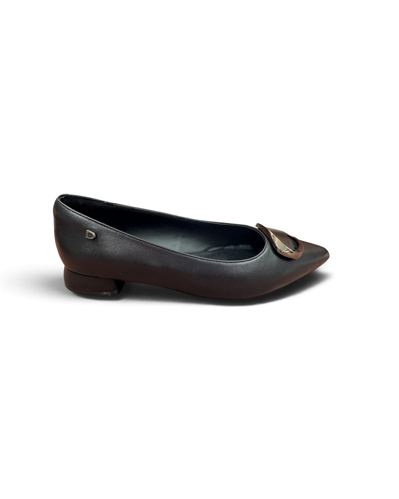 Donna Serena 2A6232DP Black Leather Pointed Loafer