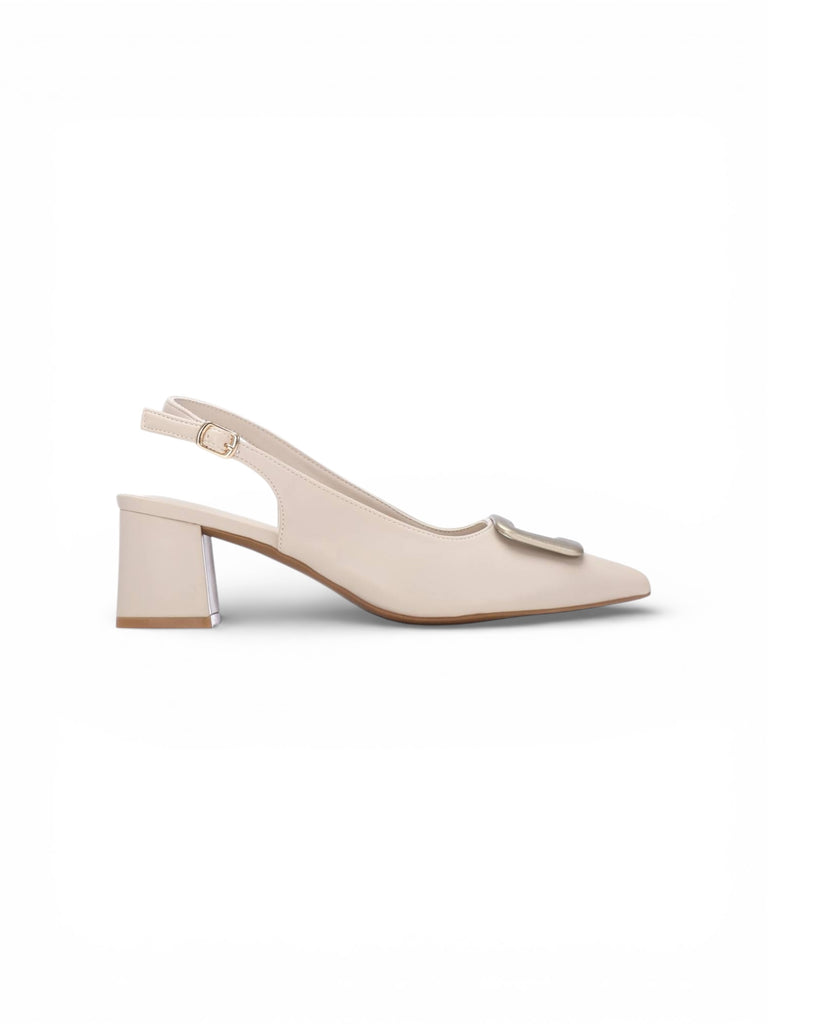 XTI Beige Pointed Slingback Court Shoe 145365