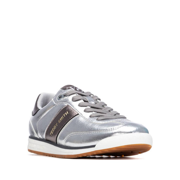 Teddy Smith Silver & Pewter Gum Sole Trainers 120653
