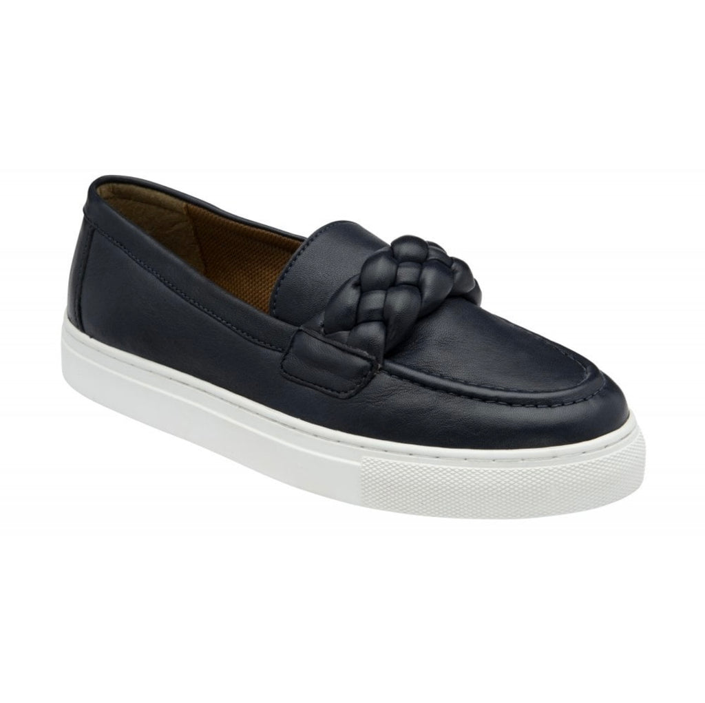 Navy Bertie Leather Lotus Loafers