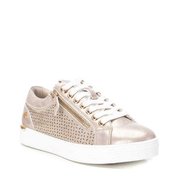 Gold Laser Cut XTI Zip Up Trainers