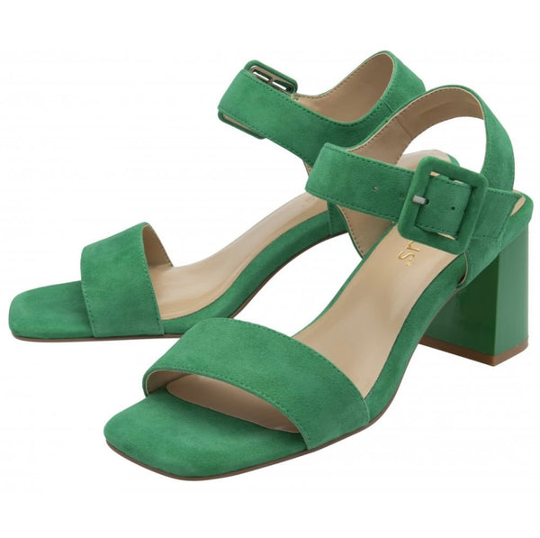 Norah Green Suede Block Heel Sandals