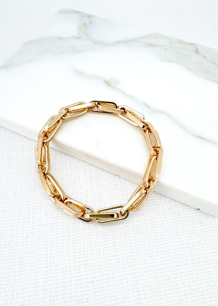 Gold Curb Chain Bracelet
