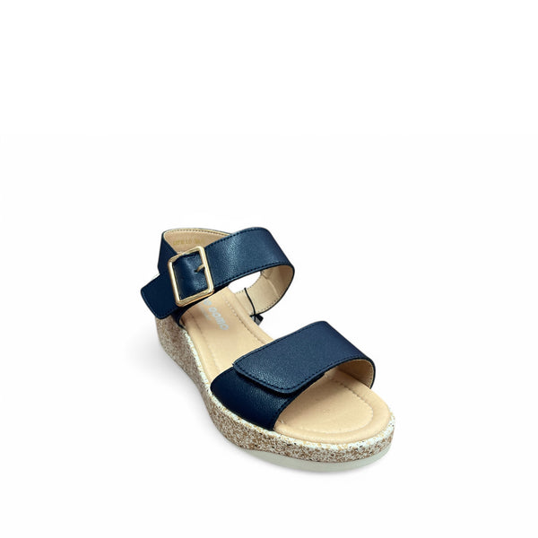 Patrizio Como Rapallo Navy Wedge Sandals