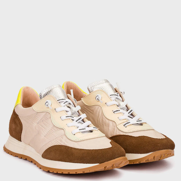 Wonders Beige & Brown Trainers A-4802