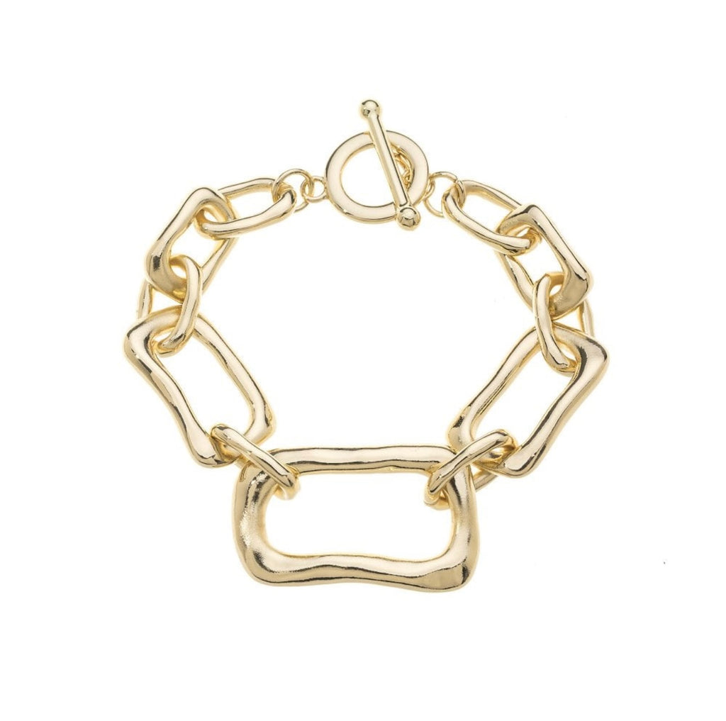 Gold Chunky Chain T Bar Bracelet