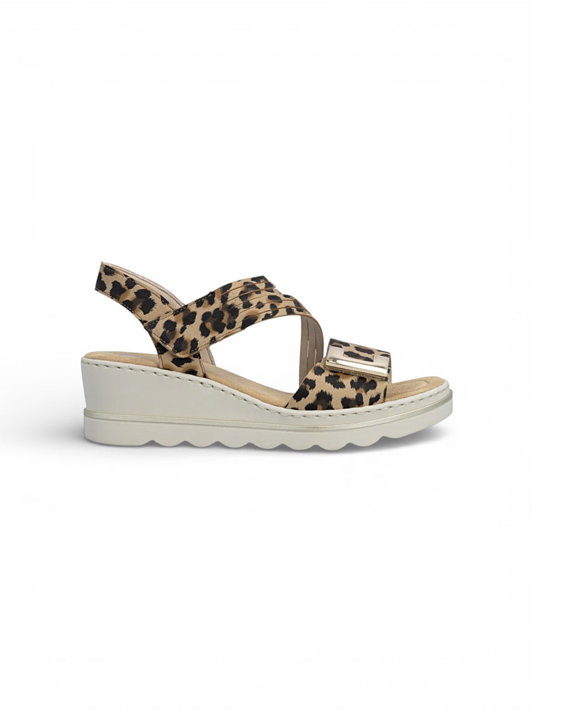Rieker Leopard Wedge Sandal 67410-90