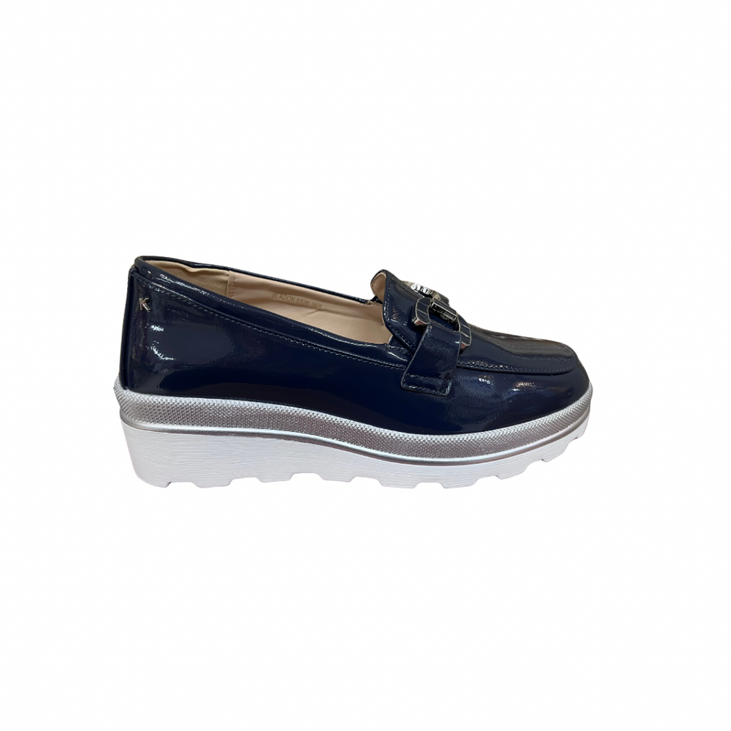 Kate Appleby Bladon Sapphire Patent Wedge Loafers