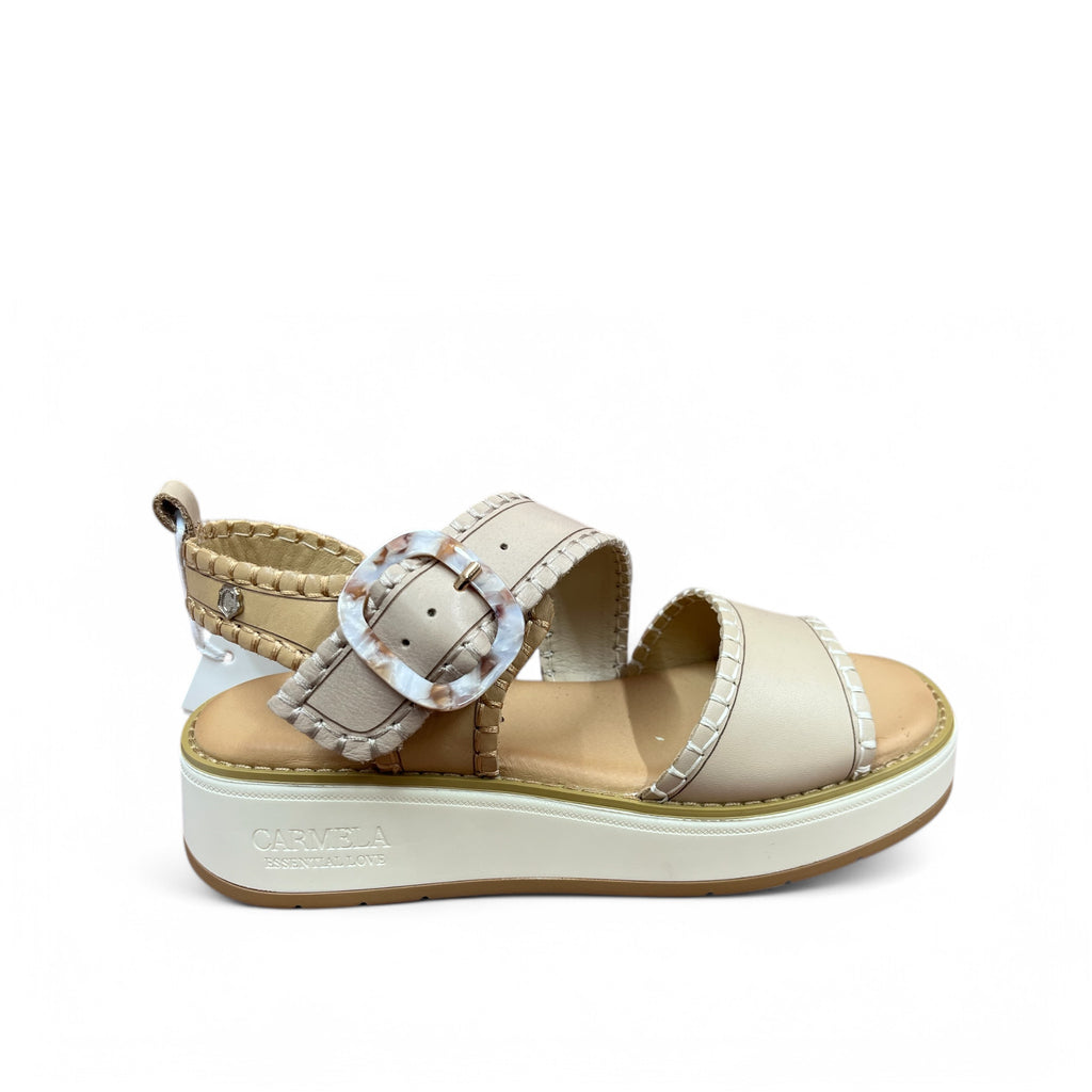 Carmela Beige Leather Sandals